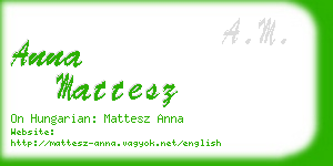 anna mattesz business card